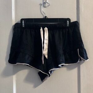 Victorias Secret Black Ruffle Sleep Short with Unique Light Pink Heart Detail